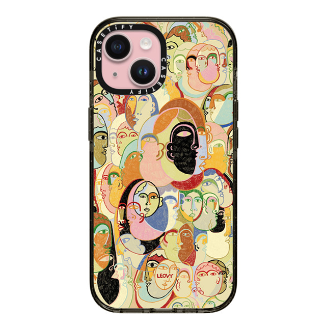 Ana Leovy x CASETiFY iPhone 15 ケース ブラック インパクトケース Everyone by Ana Leovy