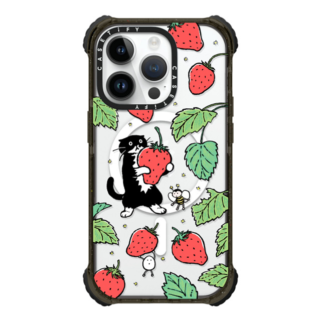 Chocolateye x CASETiFY iPhone 14 Pro ケース Sticker,Cat ブラック ウルトラ インパクトケース MagSafe 対応 Strawberry and Mo Back to School Chocolateye x CASETiFY iPhone 14 Pro ケース Sticker,Cat ブラック ウルトラ インパクトケース MagSafe 対応 Strawberry and Mo Back to School
