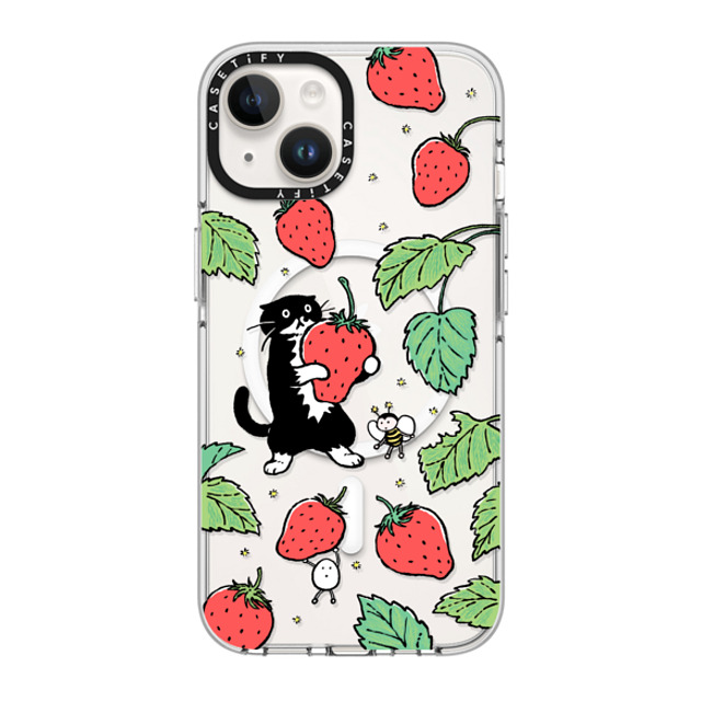 Chocolateye x CASETiFY iPhone 14 Case Clear Clear Case MagSafe Compatible Strawberry and Mo Chocolateye x CASETiFY iPhone 14 Case Clear Clear Case MagSafe Compatible Strawberry and Mo