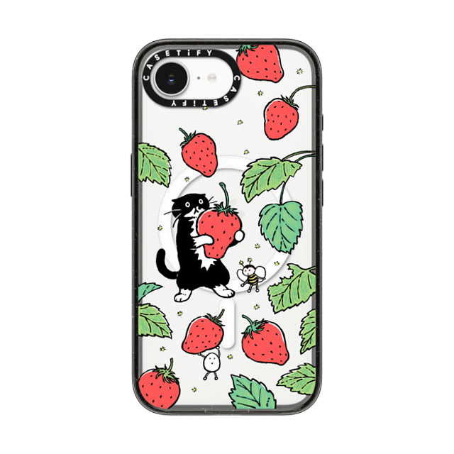 Chocolateye x CASETiFY iPhone 16e ケース Sticker,Cat ブラック インパクトケース MagSafe対応 Strawberry and Mo Back to School Chocolateye x CASETiFY iPhone 16e ケース Sticker,Cat ブラック インパクトケース MagSafe対応 Strawberry and Mo Back to School