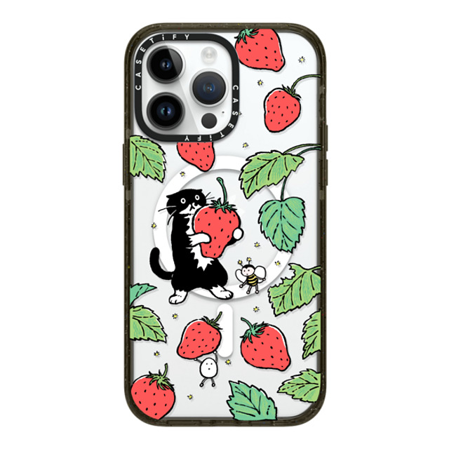 Chocolateye x CASETiFY iPhone 14 Pro Max ケース ブラック インパクトケース MagSafe対応 Strawberry and Mo