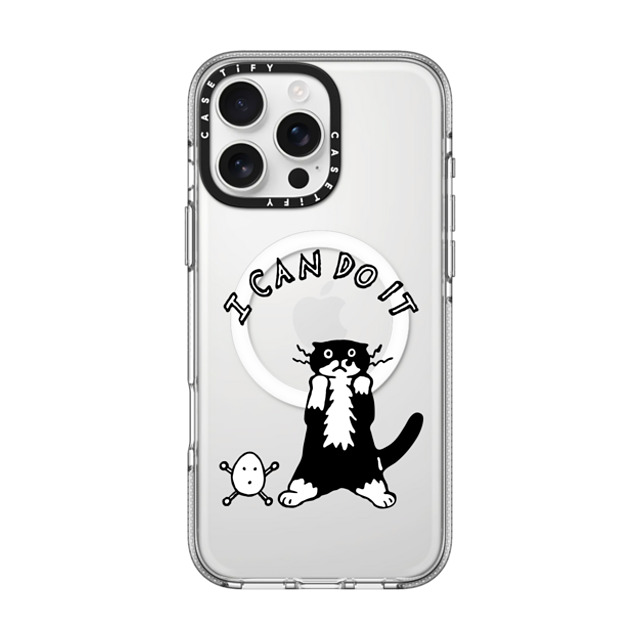 Chocolateye x CASETiFY iPhone 16 Pro Max ケース Cat,Animal クリア クリア ケース MagSafe対応 I CAN DO IT Back to School Chocolateye x CASETiFY iPhone 16 Pro Max ケース Cat,Animal クリア クリア ケース MagSafe対応 I CAN DO IT Back to School