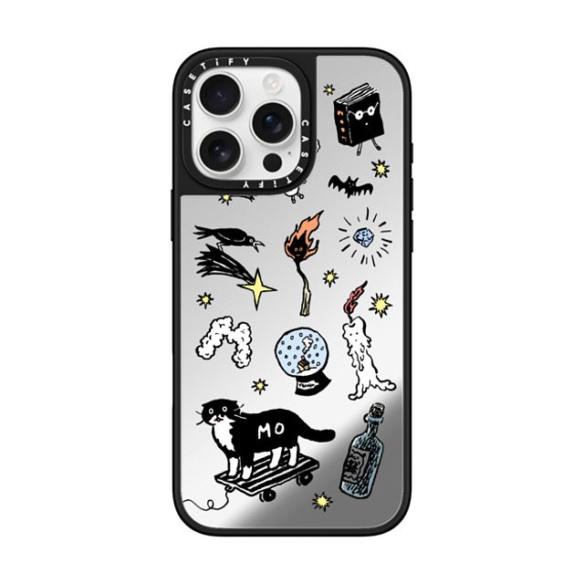 Chocolateye x CASETiFY iPhone 16 Pro Max ケース Silver on Black ミラーケース MagSafe対応 Wizard Mo