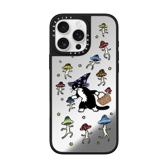 Chocolateye x CASETiFY iPhone 16 Pro Max ケース Silver on Black ミラーケース MagSafe対応 Mushroom and Mo