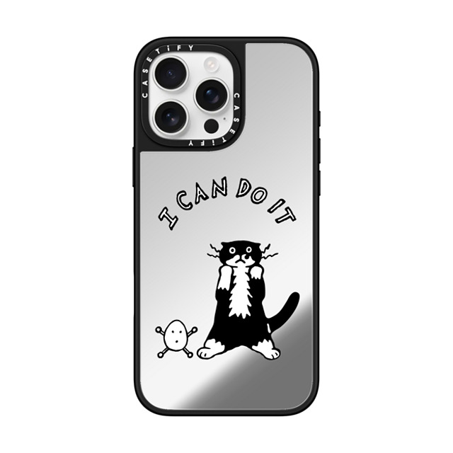 Chocolateye x CASETiFY iPhone 16 Pro Max ケース Cat,Animal Silver on Black ミラーケース MagSafe対応 I CAN DO IT Father's Day Chocolateye x CASETiFY iPhone 16 Pro Max ケース Cat,Animal Silver on Black ミラーケース MagSafe対応 I CAN DO IT Father's Day