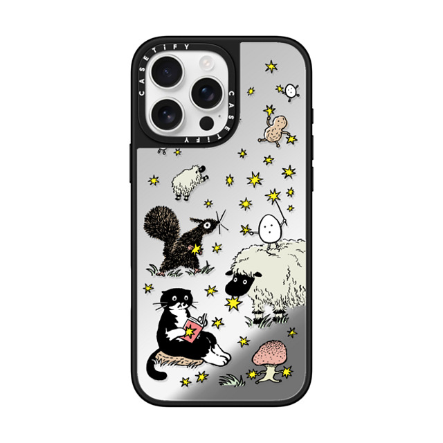 Chocolateye x CASETiFY iPhone 16 Pro Max ケース Silver on Black ミラーケース MagSafe対応 Star mo