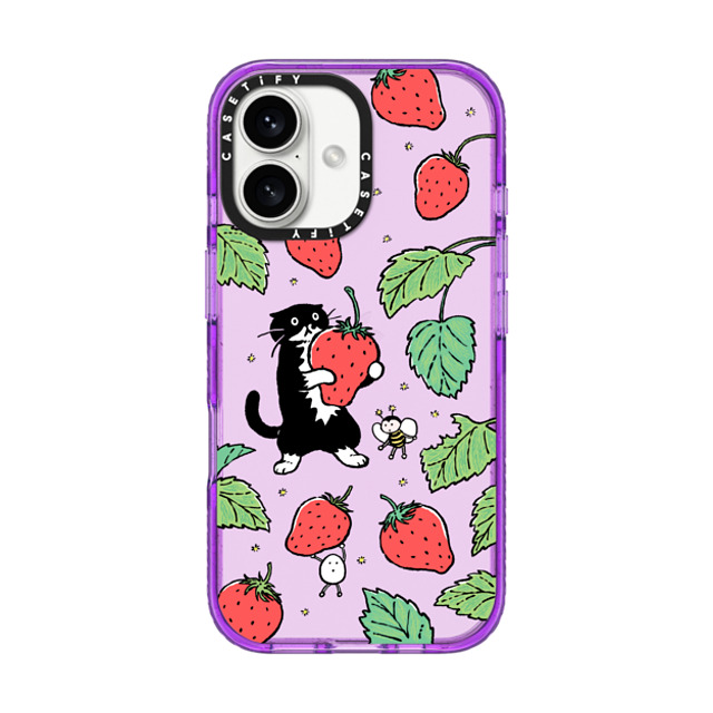 Chocolateye x CASETiFY iPhone 16 Case パープル Impact Case Strawberry and Mo Chocolateye x CASETiFY iPhone 16 Case パープル Impact Case Strawberry and Mo