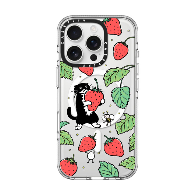 Chocolateye x CASETiFY iPhone 16 Pro ケース クリア クリア ケース MagSafe対応 Strawberry and Mo