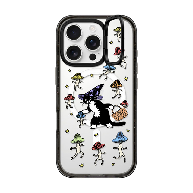 Chocolateye x CASETiFY iPhone 16 Pro ケース ブラック インパクトリングスタンドケース MagSafe対応 Mushroom and Mo