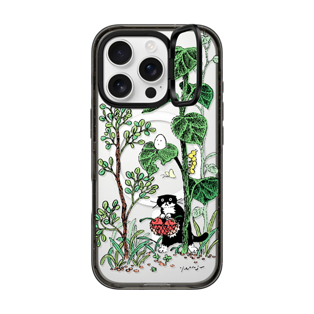 Chocolateye x CASETiFY iPhone 16 Pro ケース ブラック インパクトリングスタンドケース MagSafe対応 FOREST WALK