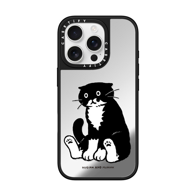 Chocolateye x CASETiFY iPhone 16 Pro ケース Silver on Black ミラーケース MagSafe対応 Sitting Mo