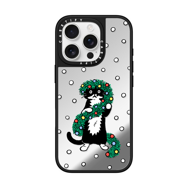 Chocolateye x CASETiFY iPhone 16 Pro ケース Silver on Black ミラーケース MagSafe対応 merry mo