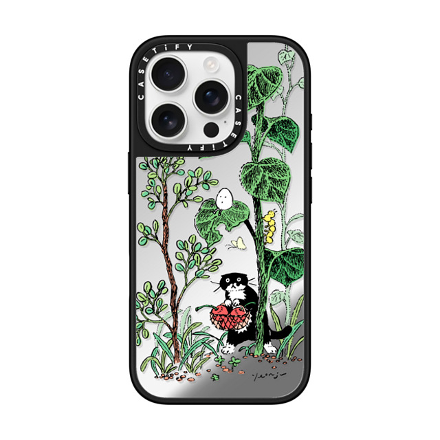 Chocolateye x CASETiFY iPhone 16 Pro ケース Silver on Black ミラーケース MagSafe対応 FOREST WALK