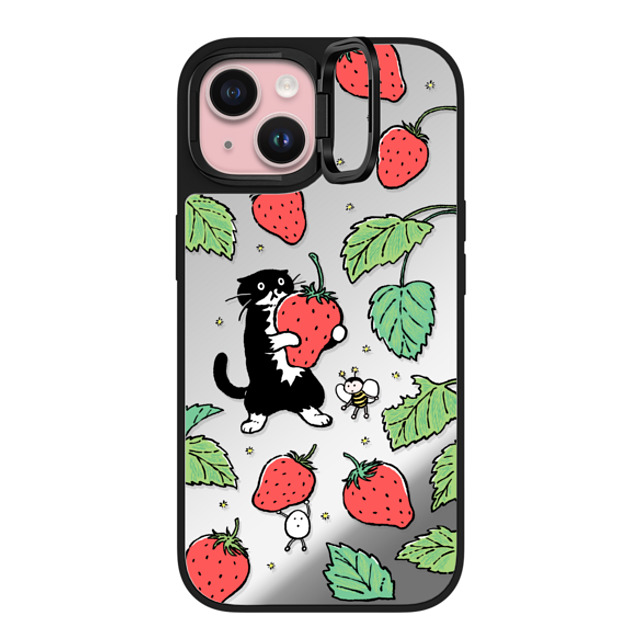 Chocolateye x CASETiFY iPhone 15 Case Sticker,Cat Silver on Black ミラー リングスタンドケース MagSafe対応 Strawberry and Mo Mother's Day Chocolateye x CASETiFY iPhone 15 Case Sticker,Cat Silver on Black ミラー リングスタンドケース MagSafe対応 Strawberry and Mo Mother's Day