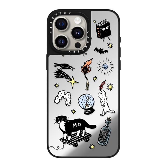 Chocolateye x CASETiFY iPhone 15 Pro Max ケース Silver on Black ミラーケース MagSafe対応 Wizard Mo