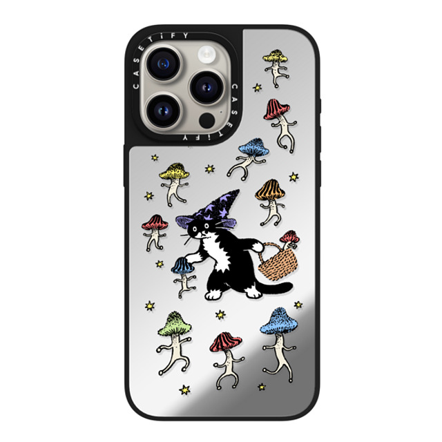 Chocolateye x CASETiFY iPhone 15 Pro Max ケース Silver on Black ミラーケース MagSafe対応 Mushroom and Mo