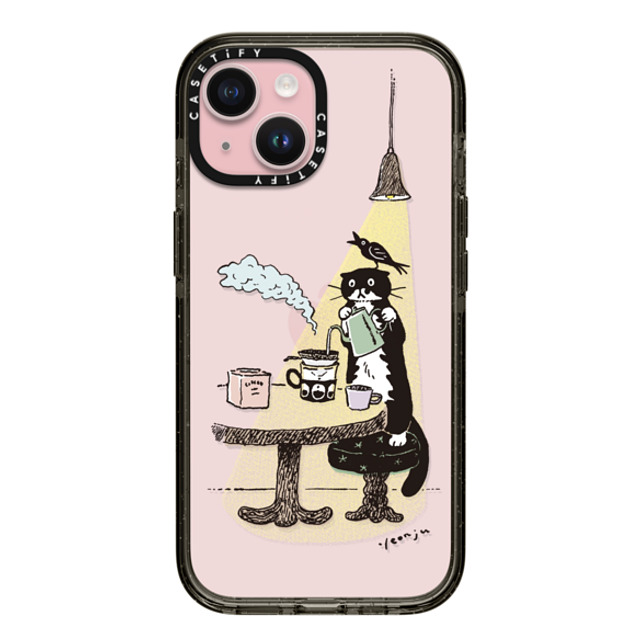 Chocolateye x CASETiFY iPhone 15 ケース ブラック インパクトケース COFFEE MO