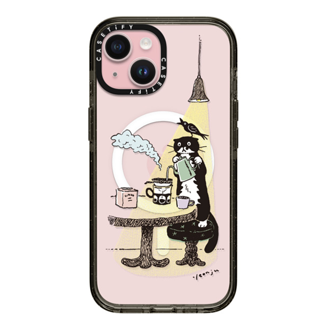 Chocolateye x CASETiFY iPhone 15 ケース ブラック インパクトケース MagSafe対応 COFFEE MO