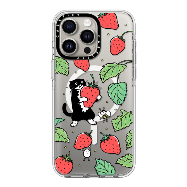 Chocolateye x CASETiFY iPhone 15 Pro Max ケース クリア クリア ケース MagSafe対応 Strawberry and Mo