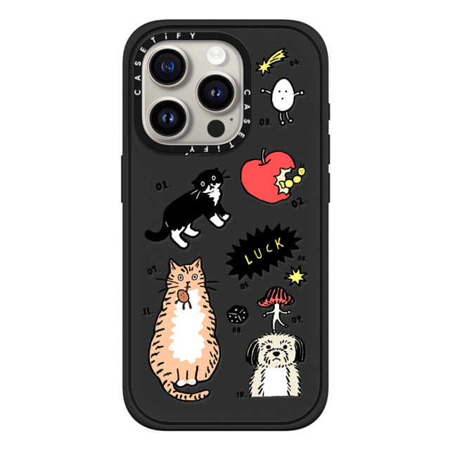 Chocolateye x CASETiFY iPhone 15 Pro ケース Sticker,Cat マットブラック インパクトケース MagSafe対応 Mo and Friends 02 Back to School Chocolateye x CASETiFY iPhone 15 Pro ケース Sticker,Cat マットブラック インパクトケース MagSafe対応 Mo and Friends 02 Back to School