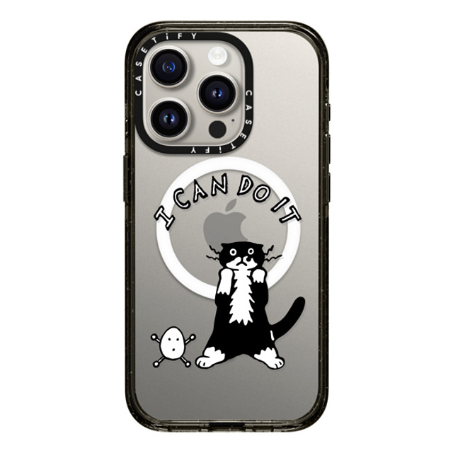 Chocolateye x CASETiFY iPhone 15 Pro ケース Cat,Animal ブラック インパクトケース MagSafe対応 I CAN DO IT Father's Day Chocolateye x CASETiFY iPhone 15 Pro ケース Cat,Animal ブラック インパクトケース MagSafe対応 I CAN DO IT Father's Day