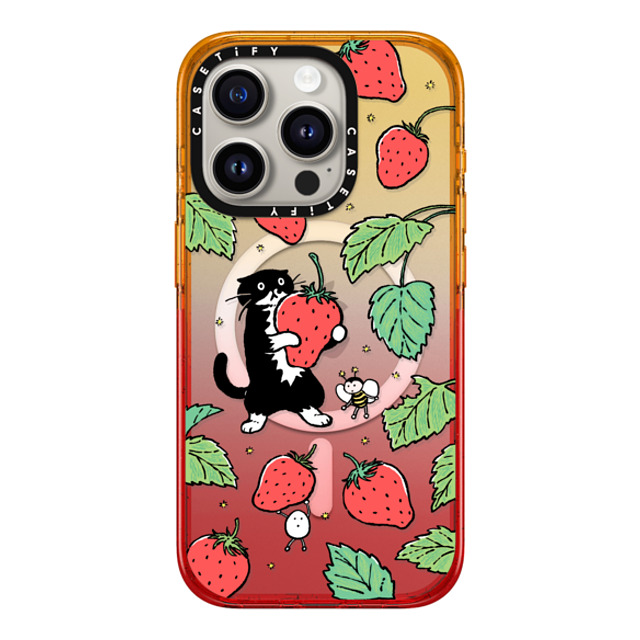 Chocolateye x CASETiFY iPhone 15 Pro Case Peach Haze Impact Case MagSafe Compatible Strawberry and Mo Chocolateye x CASETiFY iPhone 15 Pro Case Peach Haze Impact Case MagSafe Compatible Strawberry and Mo