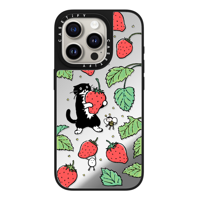 Chocolateye x CASETiFY iPhone 15 Pro Case Silver on Black ミラーケース MagSafe対応 Strawberry and Mo Chocolateye x CASETiFY iPhone 15 Pro Case Silver on Black ミラーケース MagSafe対応 Strawberry and Mo