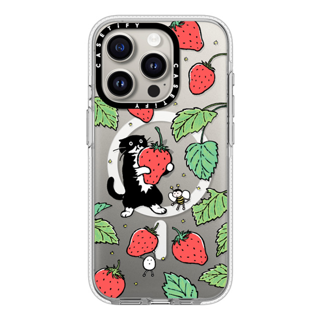 Chocolateye x CASETiFY iPhone 15 Pro ケース クリア クリア ケース MagSafe対応 Strawberry and Mo