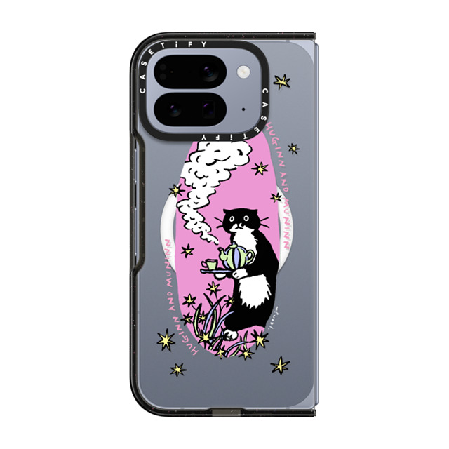 Chocolateye x CASETiFY Pixel 10 Pro Fold ケース Cat,Animal ブラック Impact Magnetic Case tea time Chocolateye x CASETiFY Pixel 10 Pro Fold ケース Cat,Animal ブラック Impact Magnetic Case tea time