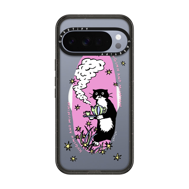 Chocolateye x CASETiFY Pixel 10 Pro XL ケース Cat,Animal ブラック Impact Magnetic Case tea time Chocolateye x CASETiFY Pixel 10 Pro XL ケース Cat,Animal ブラック Impact Magnetic Case tea time