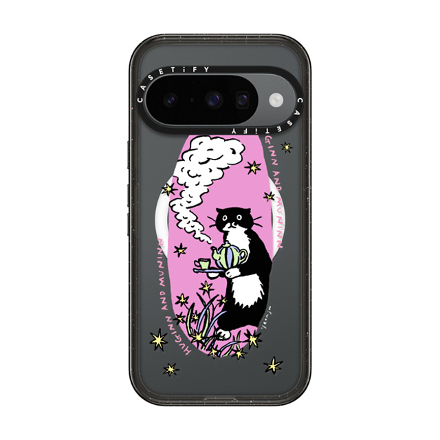 Chocolateye x CASETiFY Pixel 10 ケース Cat,Animal ブラック Impact Magnetic Case tea time Chocolateye x CASETiFY Pixel 10 ケース Cat,Animal ブラック Impact Magnetic Case tea time