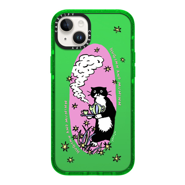 Chocolateye x CASETiFY iPhone 14 Plus Case Cat,Animal グリーン インパクトケース tea time Back to School Chocolateye x CASETiFY iPhone 14 Plus Case Cat,Animal グリーン インパクトケース tea time Back to School