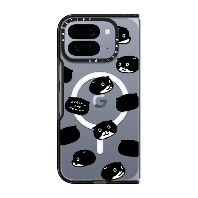Chocolateye x CASETiFY Pixel 10 Pro Fold ケース Sticker,Cat ブラック Impact Magnetic Case Mo face