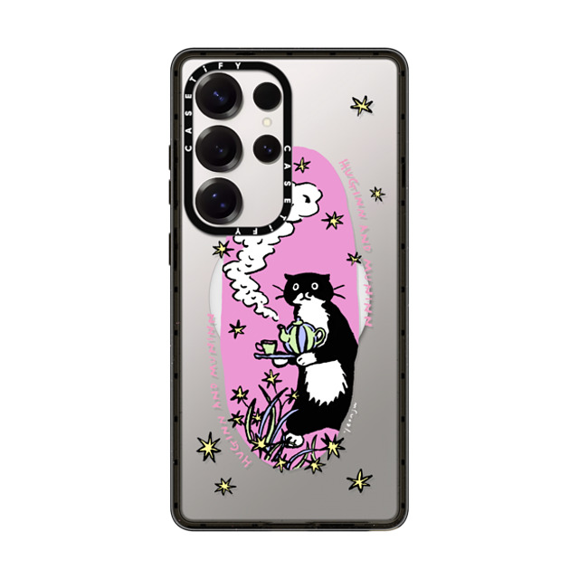 Chocolateye x CASETiFY Galaxy S25 Ultra Case Cat,Animal ブラック マグネット式 インパクトケース tea time New iPhone Chocolateye x CASETiFY Galaxy S25 Ultra Case Cat,Animal ブラック マグネット式 インパクトケース tea time New iPhone