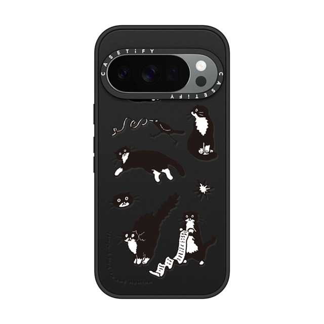 Chocolateye x CASETiFY Pixel 10 Pro Case Cat,Animal マットブラック Impact Magnetic Case MY MODAERI
