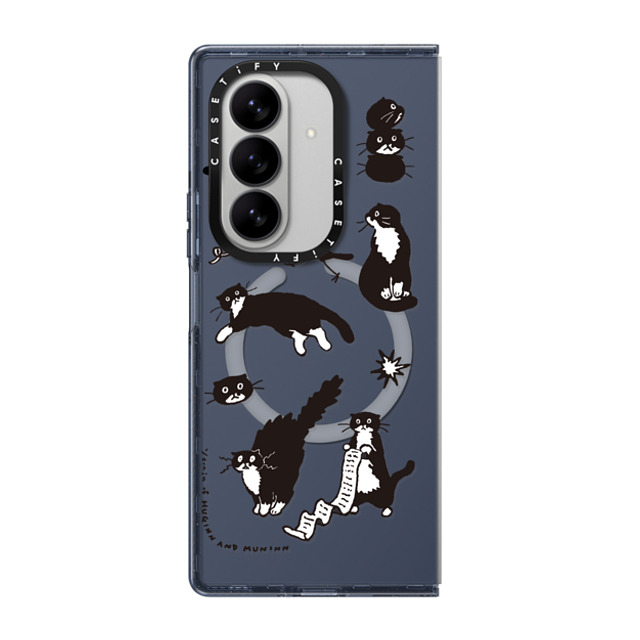 Chocolateye x CASETiFY Galaxy Z Fold7 ケース Cat,Animal ネイビー Impact Magnetic Case MY MODAERI