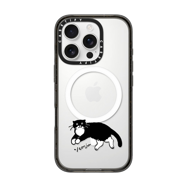 Chocolateye x CASETiFY iPhone 16 Pro Case Cat,Animal Black Impact Case MagSafe Compatible MODAERI's rest time Father's Day Chocolateye x CASETiFY iPhone 16 Pro Case Cat,Animal Black Impact Case MagSafe Compatible MODAERI's rest time Father's Day