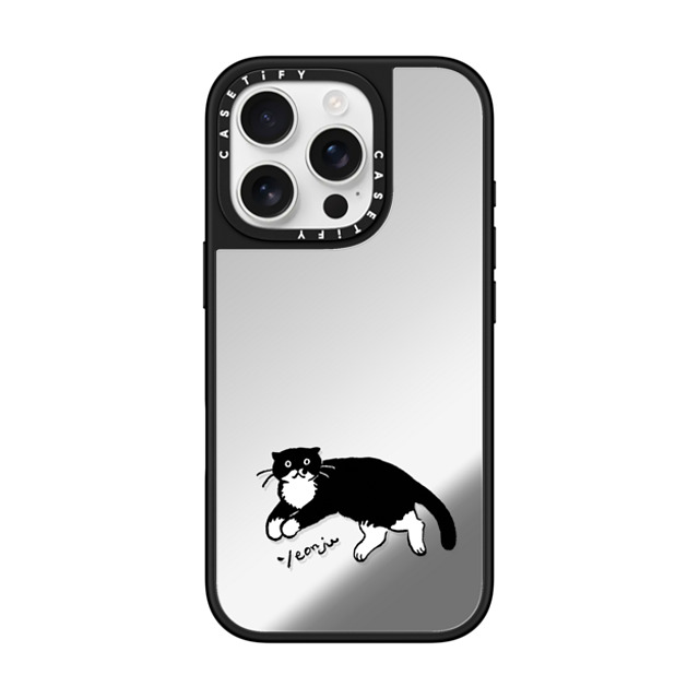 Chocolateye x CASETiFY iPhone 16 Pro ケース Silver on Black ミラーケース MagSafe対応 MODAERI's rest time