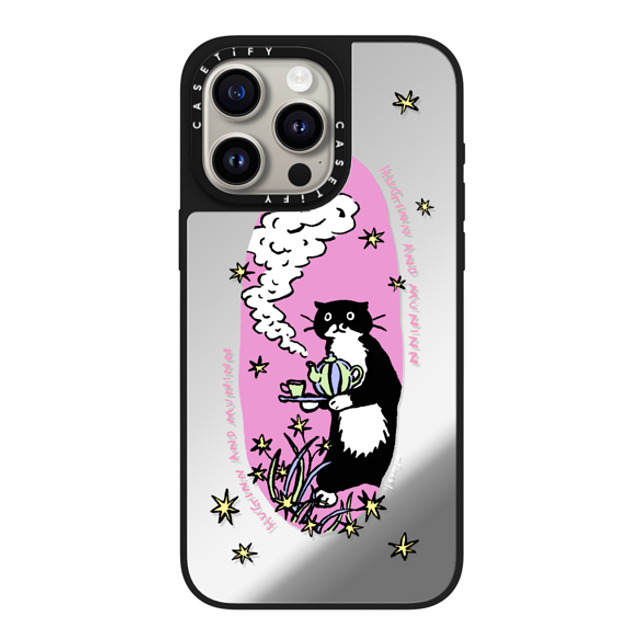 Chocolateye x CASETiFY iPhone 15 Pro Max ケース Silver on Black ミラーケース MagSafe対応 tea time