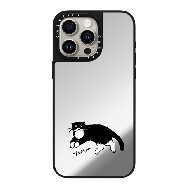 Chocolateye x CASETiFY iPhone 15 Pro Max ケース Silver on Black ミラーケース MagSafe対応 MODAERI's rest time