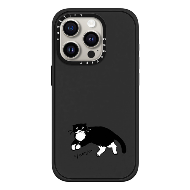 Chocolateye x CASETiFY iPhone 15 Pro Case Cat,Animal Matte Black Impact Case MagSafe Compatible MODAERI's rest time Back to School Chocolateye x CASETiFY iPhone 15 Pro Case Cat,Animal Matte Black Impact Case MagSafe Compatible MODAERI's rest time Back to School
