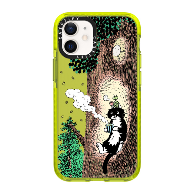 Chocolateye x CASETiFY iPhone 12 mini Case ネオン イエロー Impact Case Rest time Chocolateye x CASETiFY iPhone 12 mini Case ネオン イエロー Impact Case Rest time