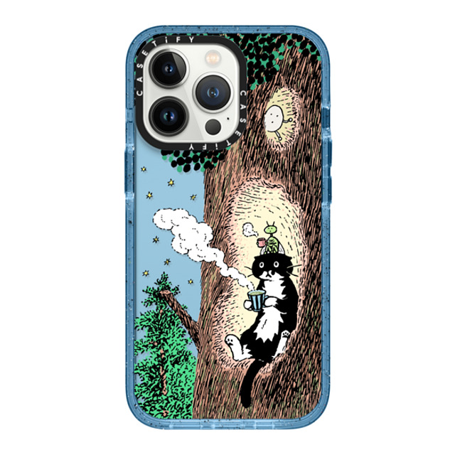 Chocolateye x CASETiFY iPhone 13 Pro Case Cat,Animal ベイビーブルー インパクトケース Rest time