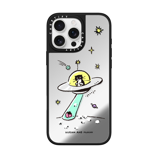 Chocolateye x CASETiFY iPhone 16 Pro Max ケース Silver on Black ミラーケース MagSafe対応 MODAERI IN UFO