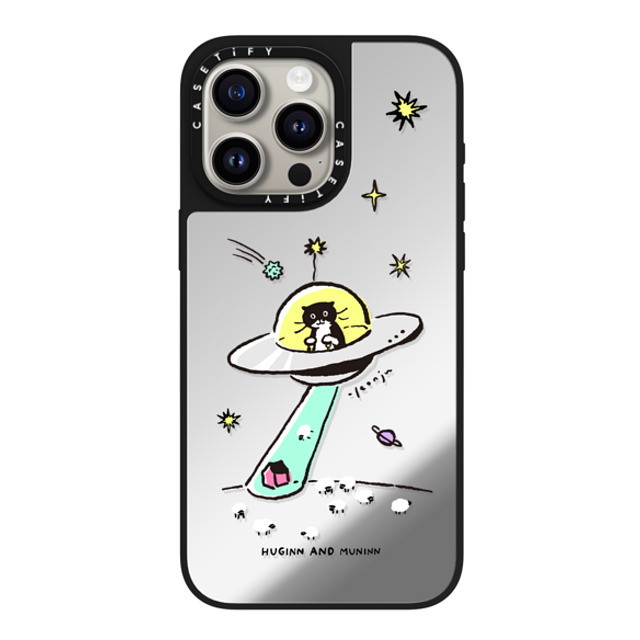 Chocolateye x CASETiFY iPhone 15 Pro Max ケース Silver on Black ミラーケース MagSafe対応 MODAERI IN UFO