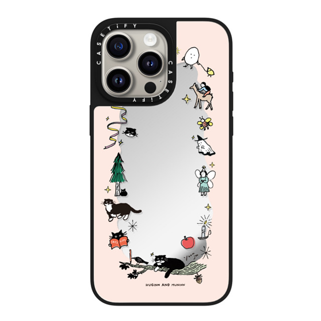 Chocolateye x CASETiFY iPhone 15 Pro Max ケース Silver on Black ミラーケース MagSafe対応 small friends