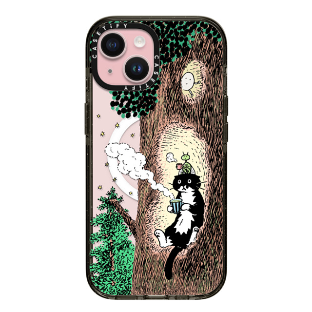 Chocolateye x CASETiFY iPhone 15 Case Cat,Animal Black Impact Case MagSafe Compatible Rest time Back to School Chocolateye x CASETiFY iPhone 15 Case Cat,Animal Black Impact Case MagSafe Compatible Rest time Back to School