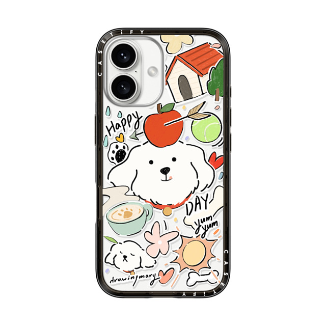 DRAWINGMARY x CASETiFY iPhone 16 Case Black インパクトライトケース Happy Day by drawingmary DRAWINGMARY x CASETiFY iPhone 16 Case Black インパクトライトケース Happy Day by drawingmary