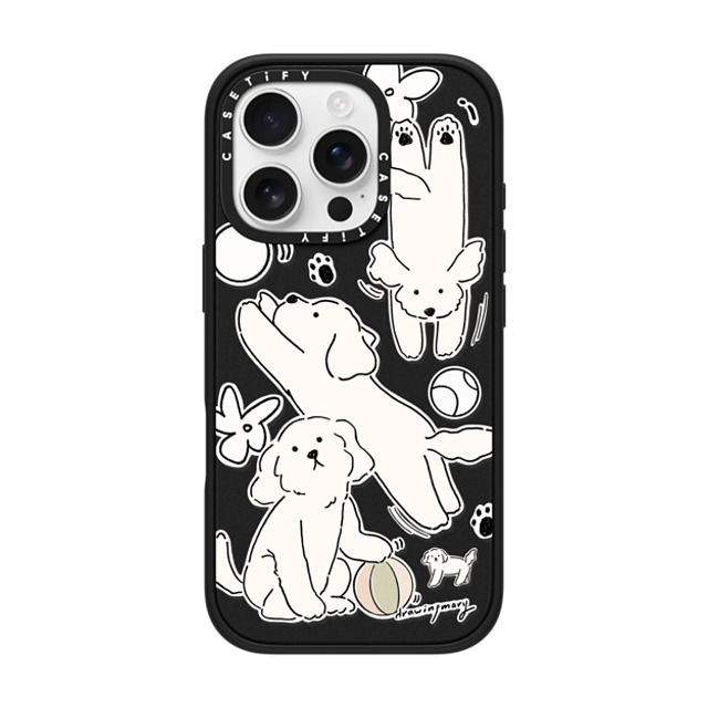 DRAWINGMARY x CASETiFY iPhone 16 Pro ケース Sticker,Dog マットブラック インパクトケース MagSafe対応 Play Day by drawingmary Father's Day DRAWINGMARY x CASETiFY iPhone 16 Pro ケース Sticker,Dog マットブラック インパクトケース MagSafe対応 Play Day by drawingmary Father's Day