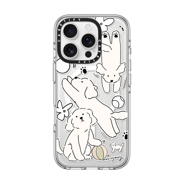 DRAWINGMARY x CASETiFY iPhone 16 Pro Case Sticker,Dog Clear Clear Case MagSafe Compatible Play Day by drawingmary Mother's Day DRAWINGMARY x CASETiFY iPhone 16 Pro Case Sticker,Dog Clear Clear Case MagSafe Compatible Play Day by drawingmary Mother's Day